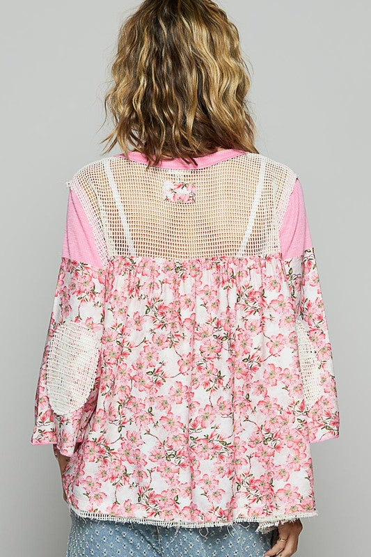 Washed Petals Crochet Blouse