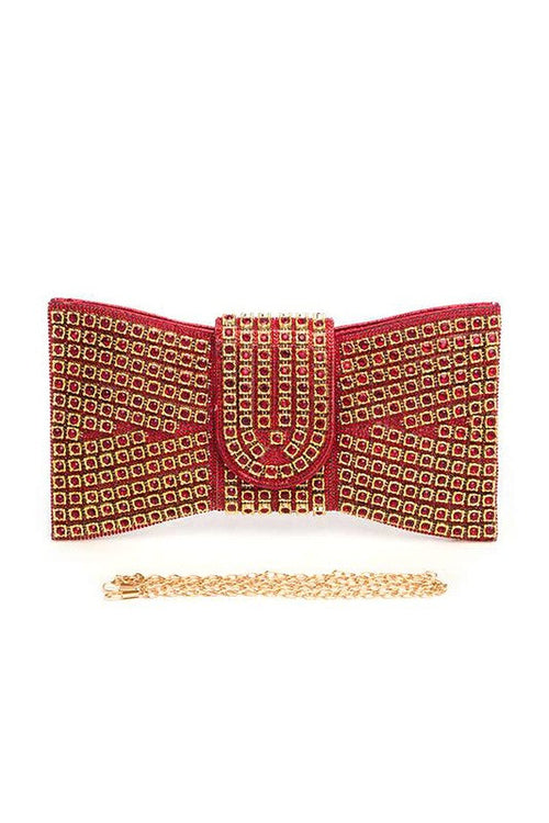 Iconic Rhinestone Bowtie Clutch Bag