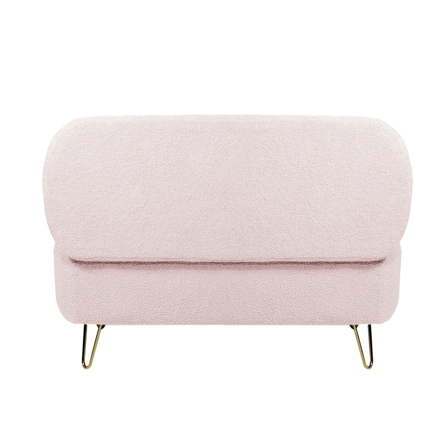 Faux Fur Pink Storage Bench With gold Legs - Aphrodite Wears Pink