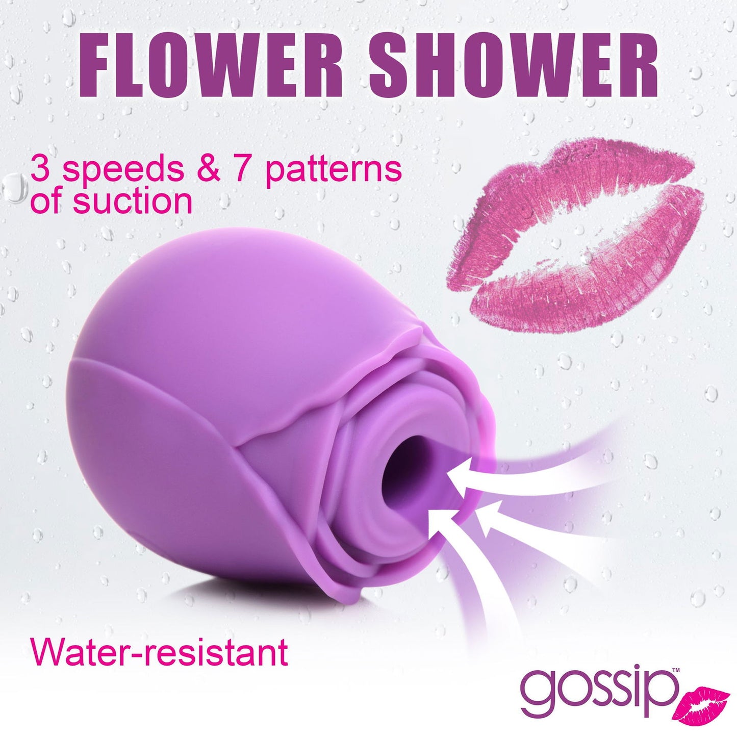 Gossip Rose Flirt 10X Silicone Clit Stimulator - Aphrodite Wears Pink