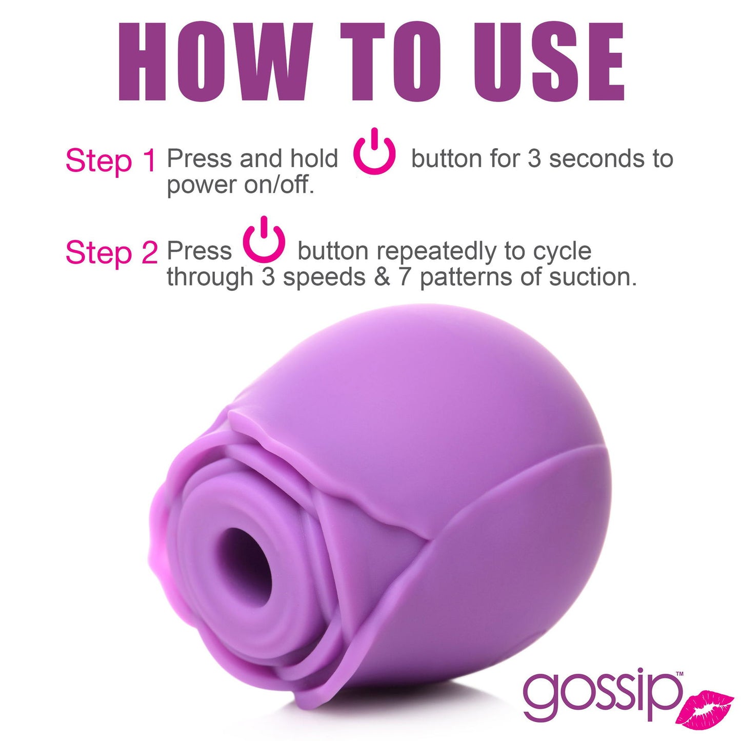 Gossip Rose Flirt 10X Silicone Clit Stimulator - Aphrodite Wears Pink