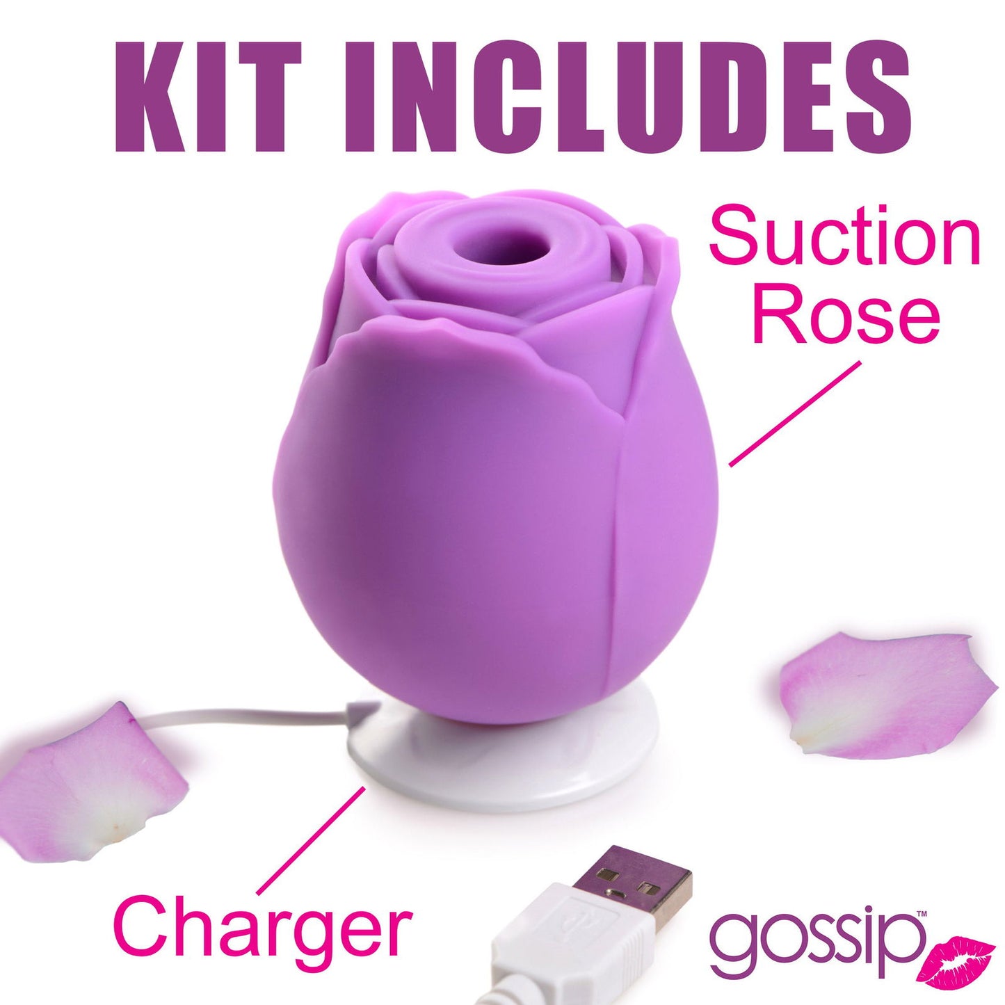 Gossip Rose Flirt 10X Silicone Clit Stimulator - Aphrodite Wears Pink