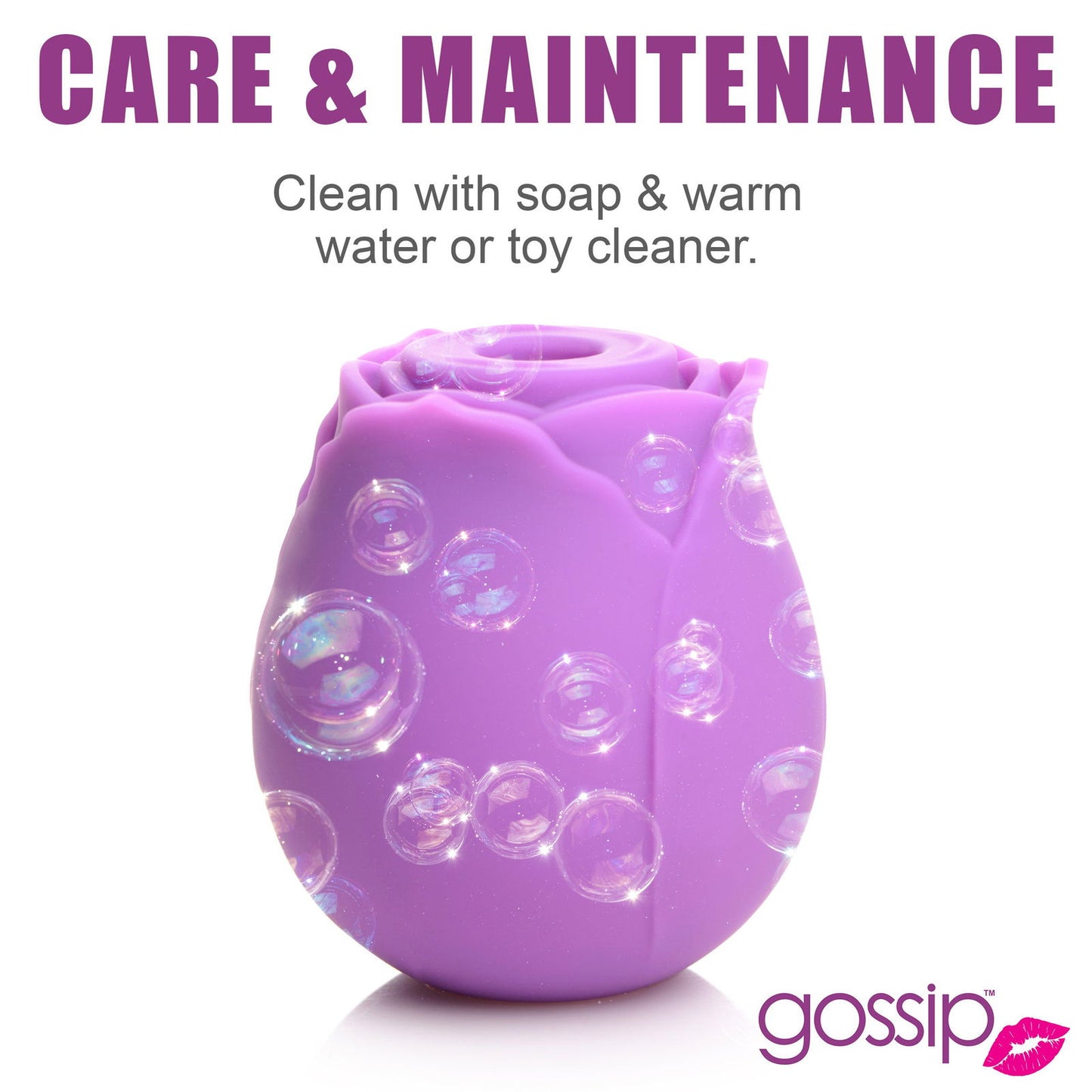 Gossip Rose Flirt 10X Silicone Clit Stimulator - Aphrodite Wears Pink