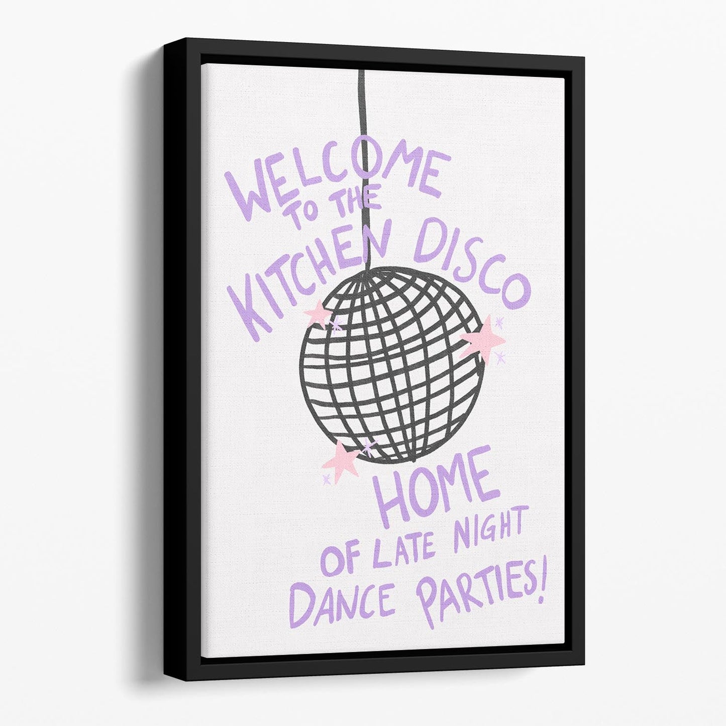 Disco Kitchen Floating Framed Canvas
