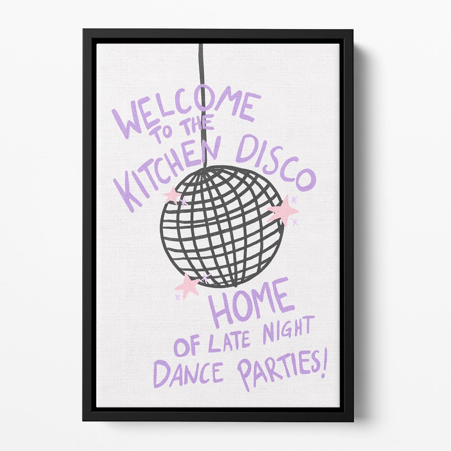Disco Kitchen Floating Framed Canvas