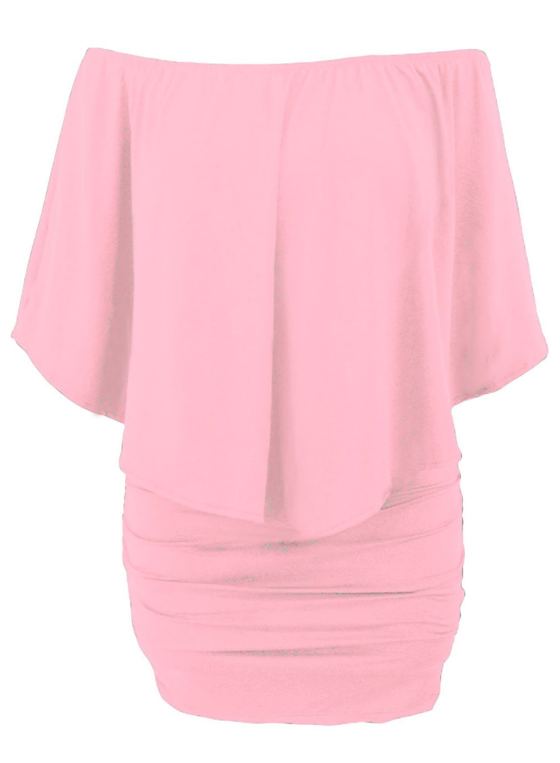 Flounced Pink Mini Dress