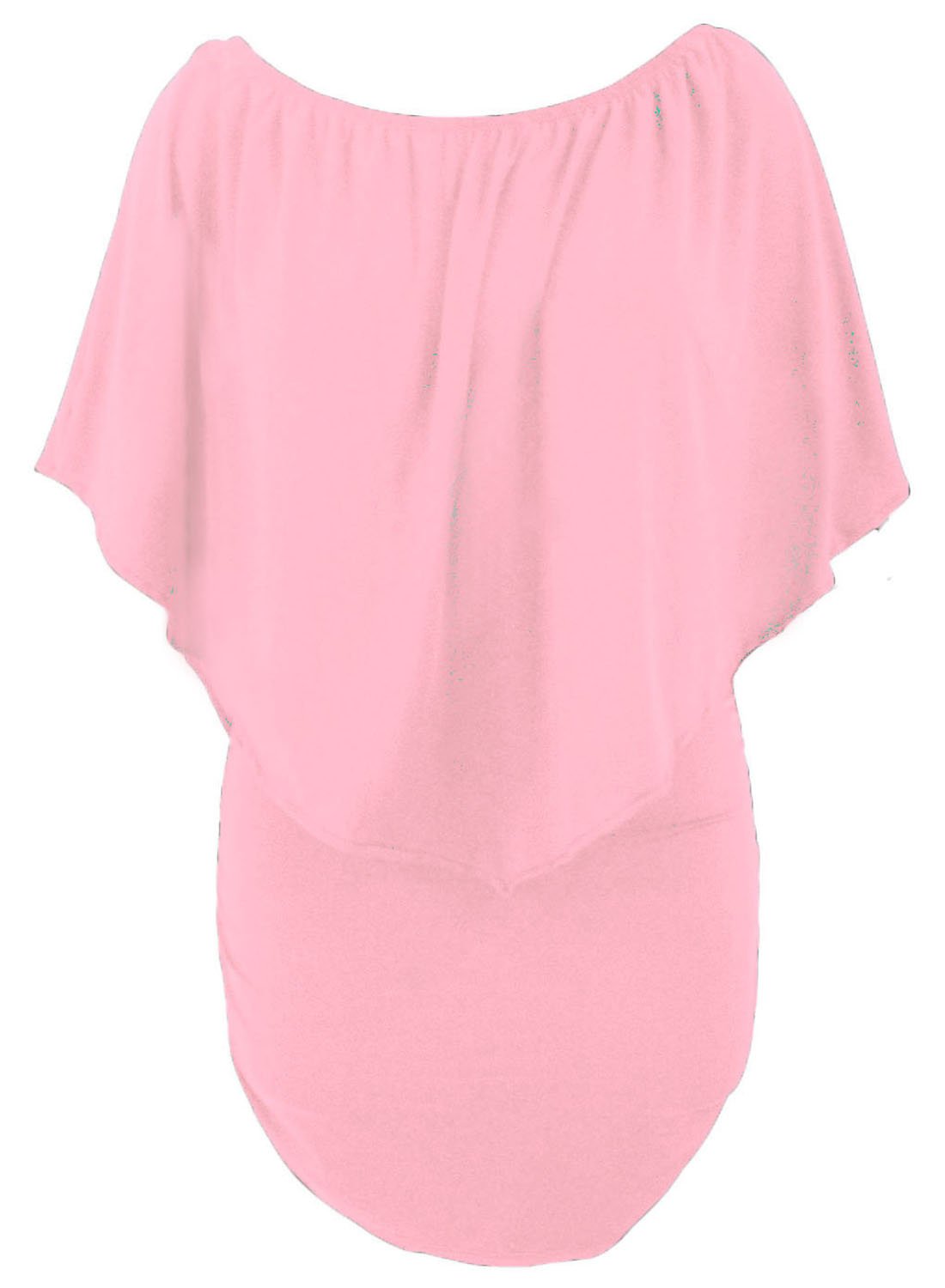 Flounced Pink Mini Dress