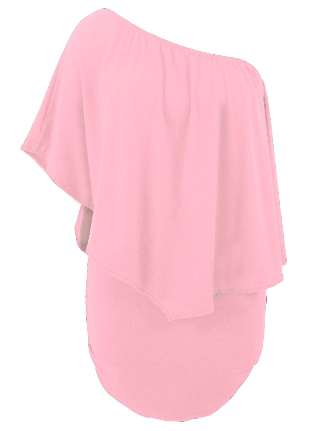 Flounced Pink Mini Dress