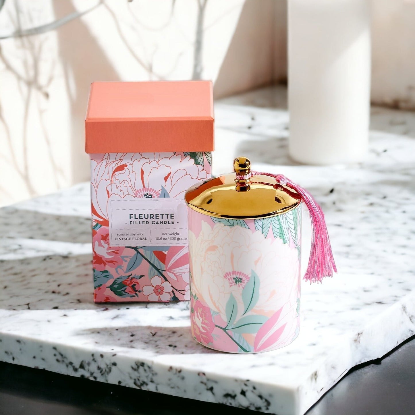 Vintage Floral Candle Set - Aphrodite Wears Pink