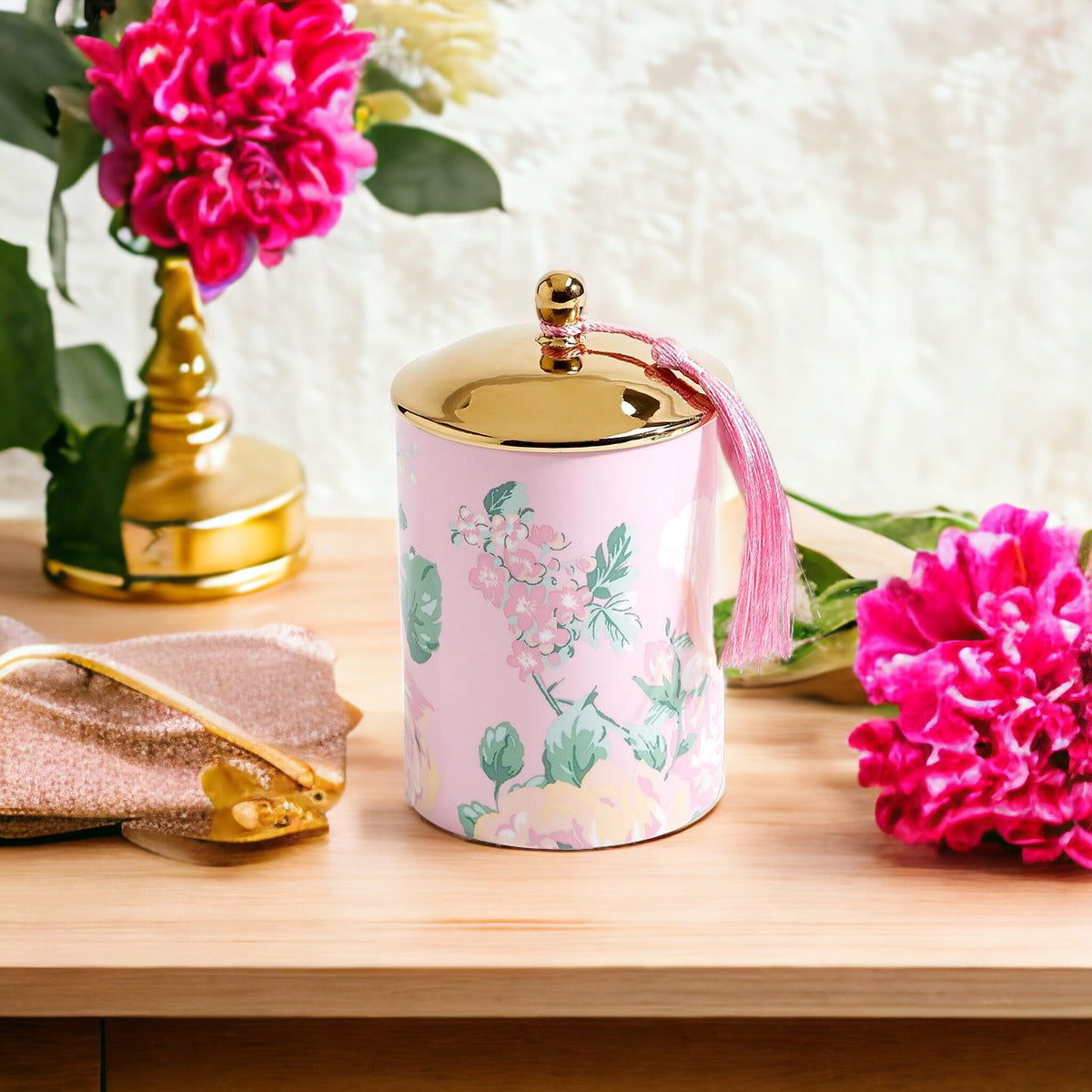 Vintage Floral Candle Set - Aphrodite Wears Pink