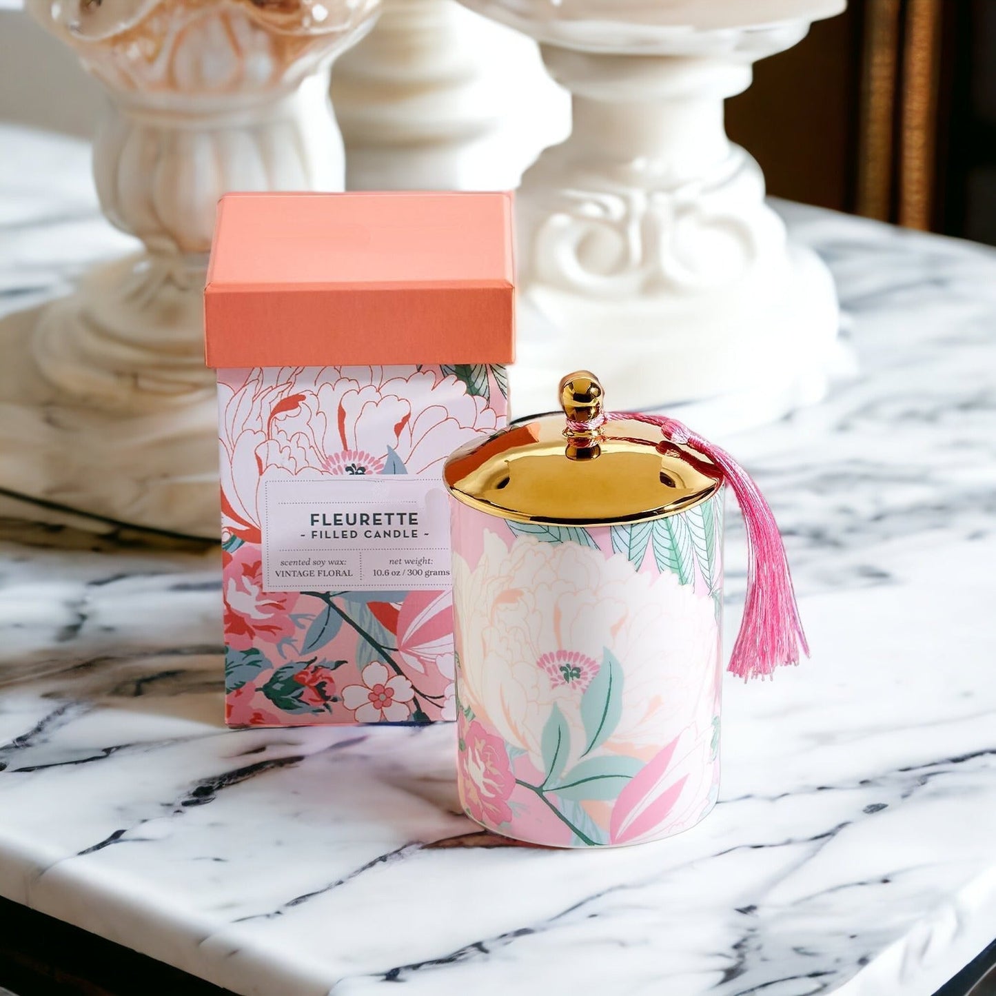 Vintage Floral Candle Set - Aphrodite Wears Pink