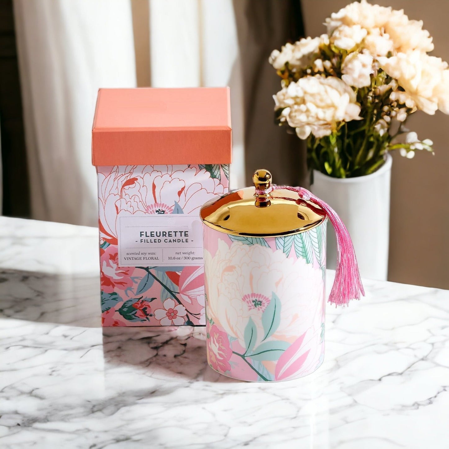 Vintage Floral Candle Set - Aphrodite Wears Pink