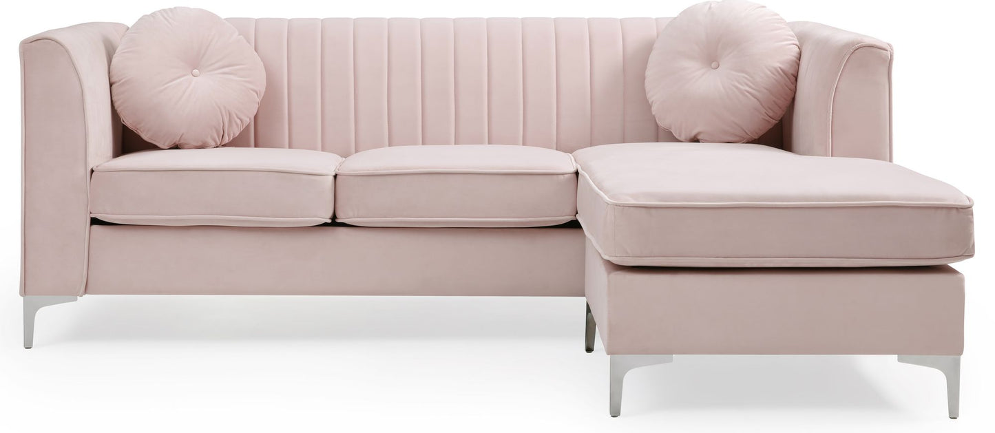 Pink Delray Sofa Chaise (3 Boxes)