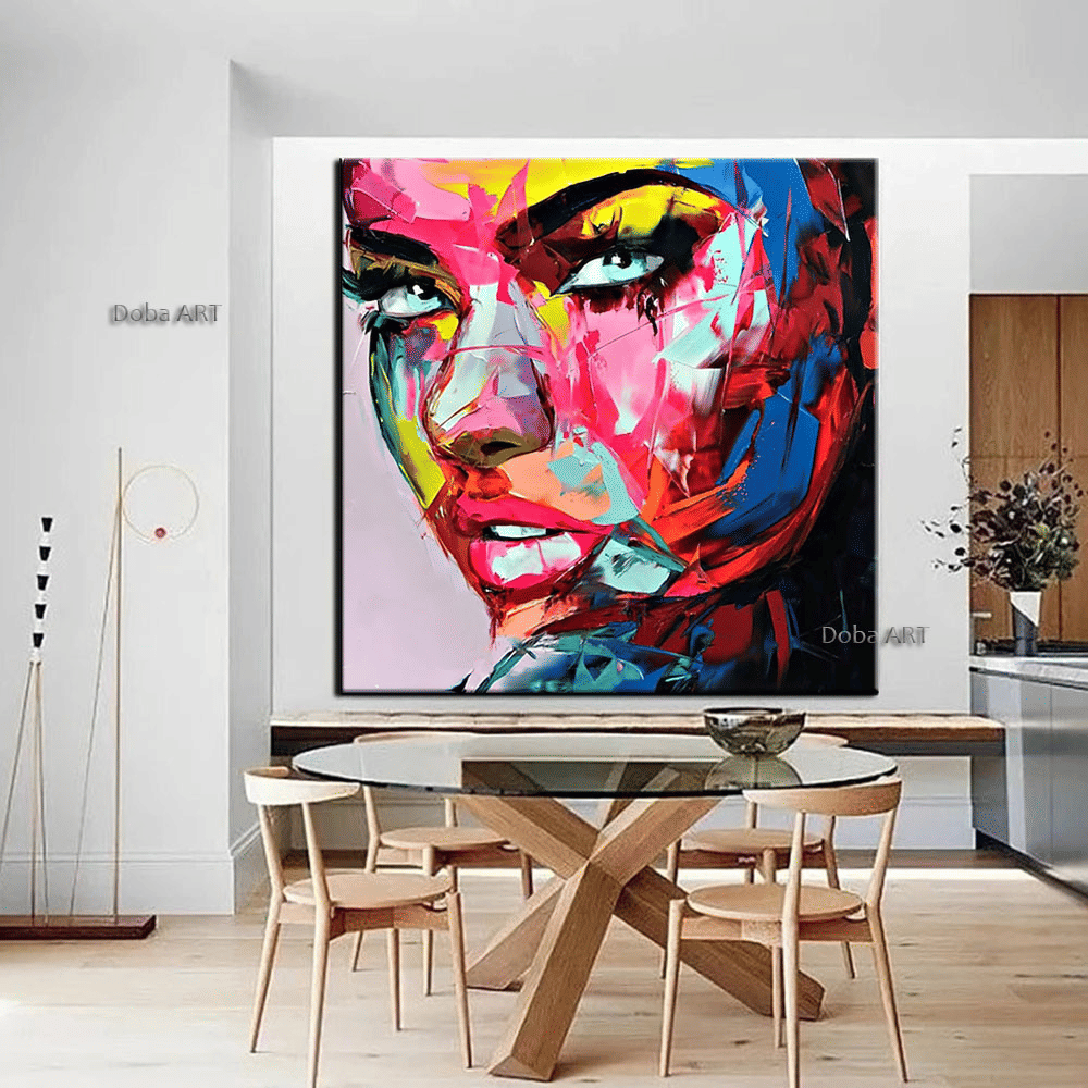 Piercing Woman's Eyes Handmade Oil Painting
