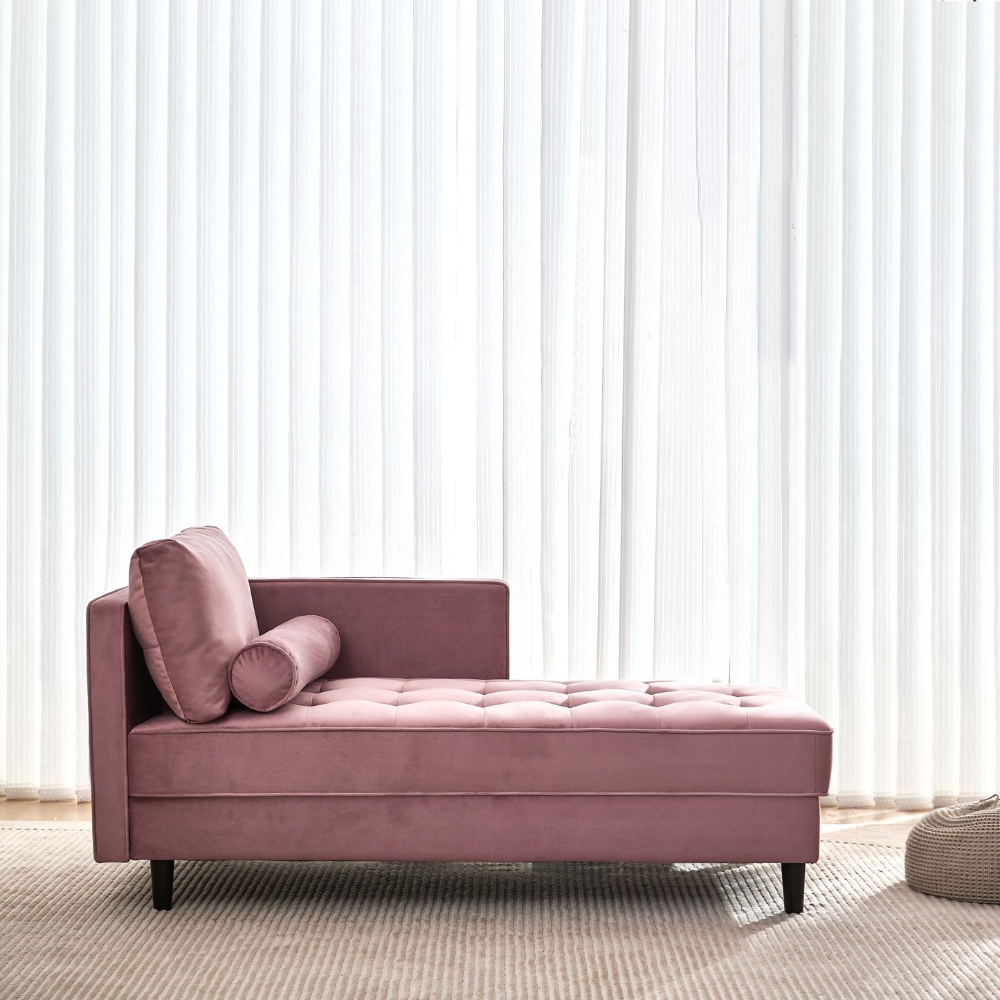 Mid-Century Modern Velvet Chaise and Sleeper