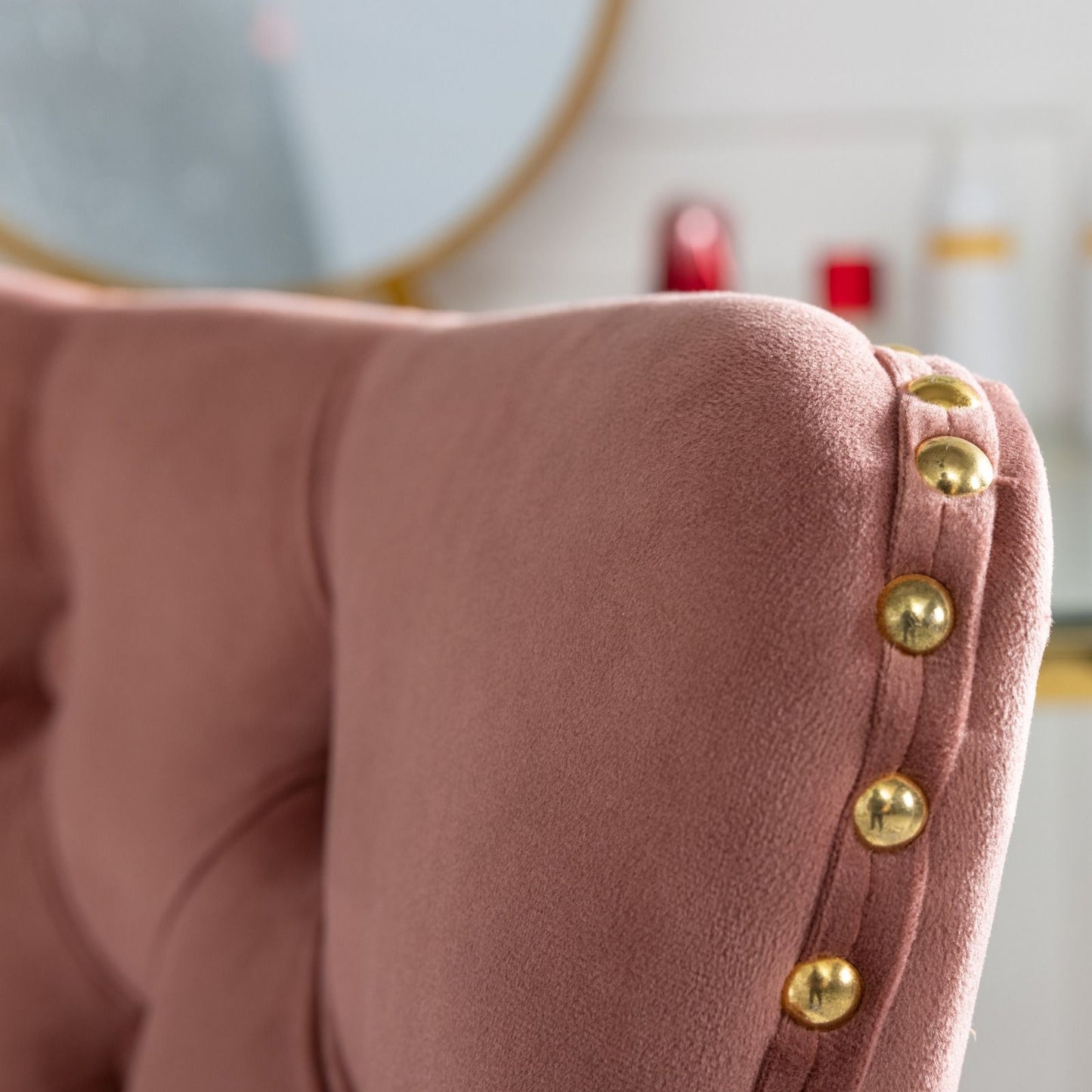 Velvet Upholstered Tufted Button Home Office Chair