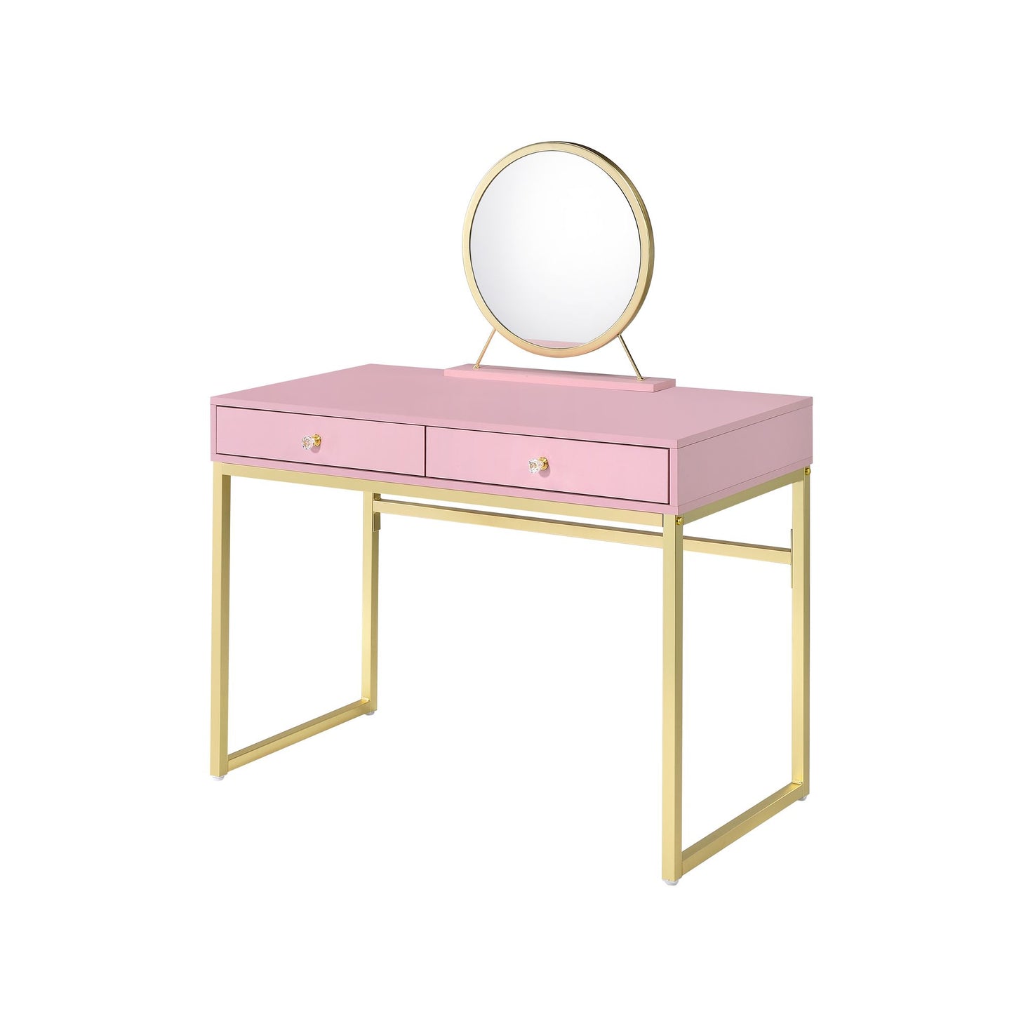 Coleen Vanity Desk with Mirror and Jewelry Tray