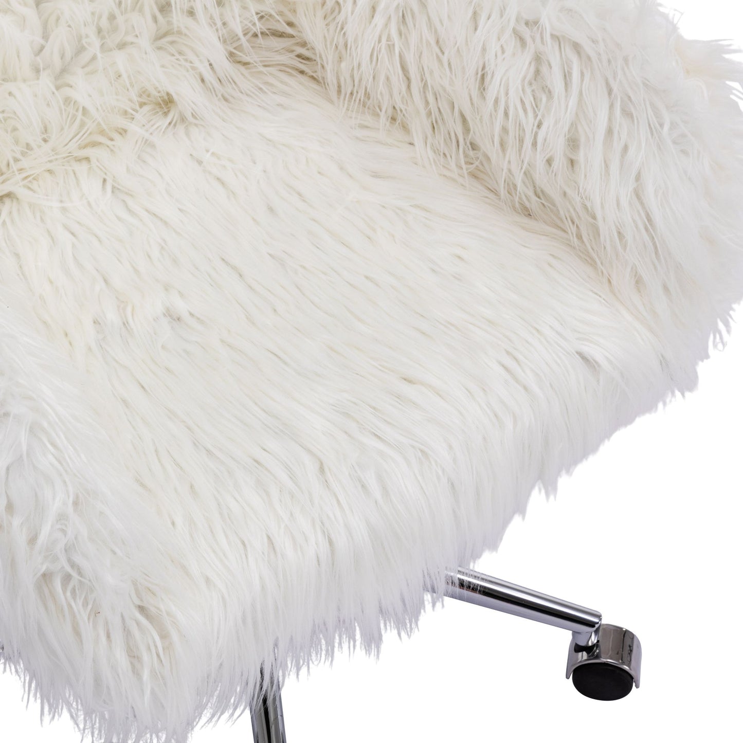 Modern Faux Fur Home Office Chair and Makeup Vanity Chair