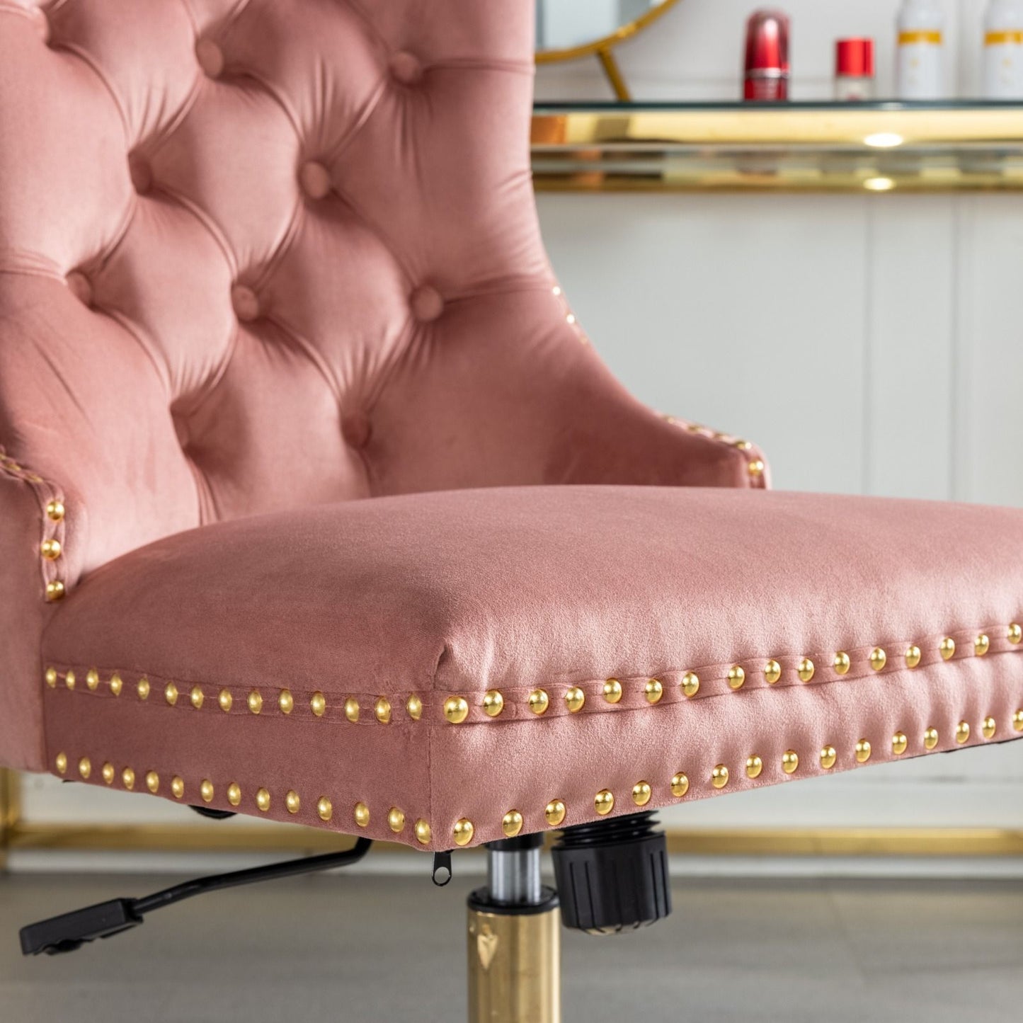 Velvet Upholstered Tufted Button Home Office Chair