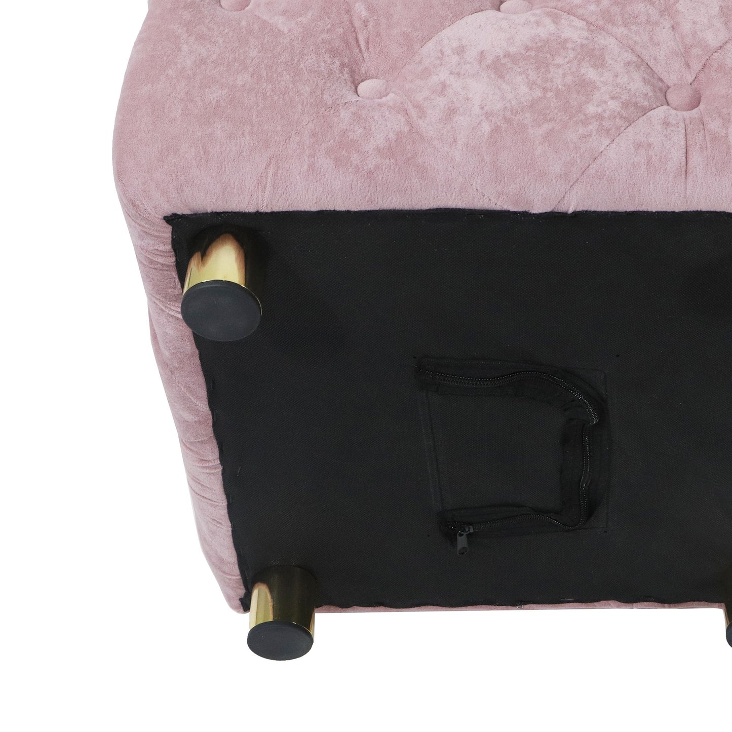 Pink Velvet Upholstered Dice Ottoman