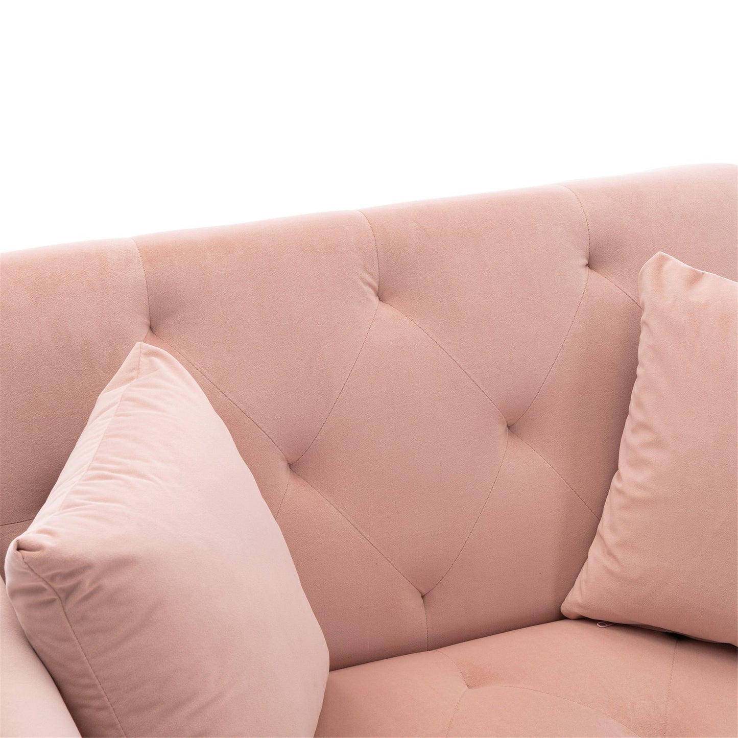 Classic Pink Velvet Chaise Lounge Chair