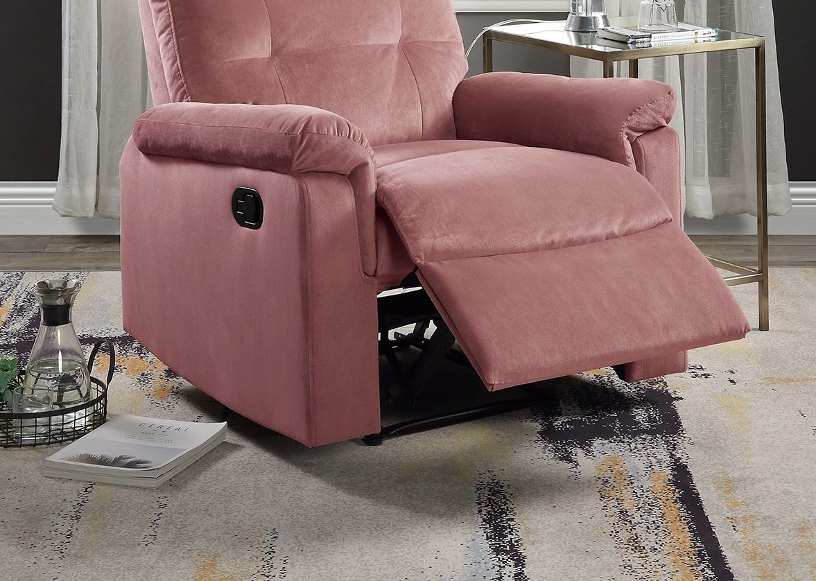Luxe Velvet Blush Recliner Chair