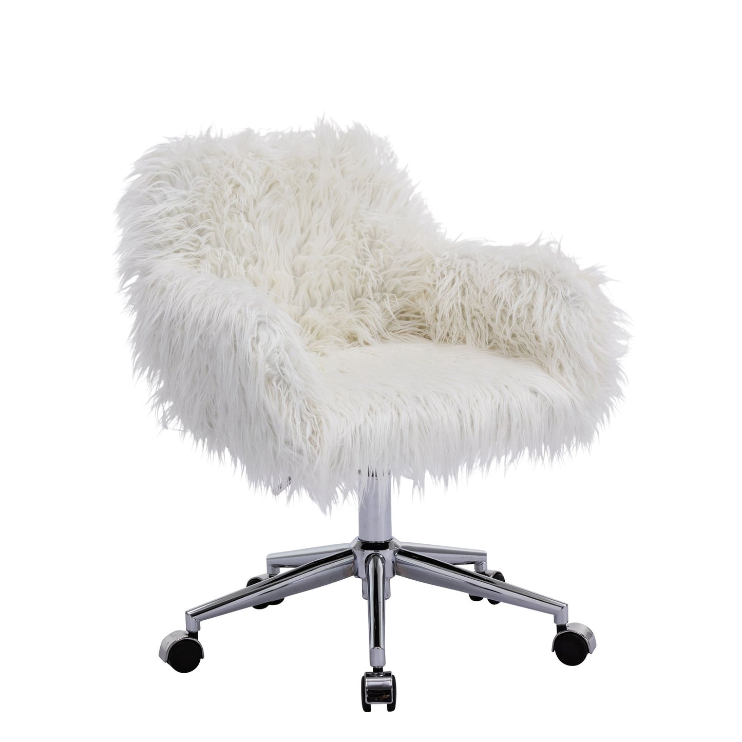 Modern Faux Fur Home Office Chair and Makeup Vanity Chair