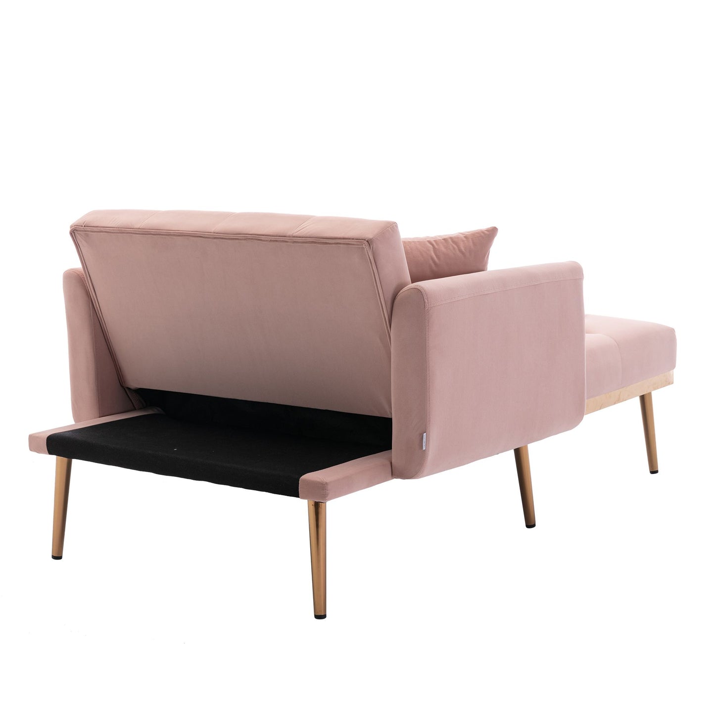 Classic Pink Velvet Chaise Lounge Chair