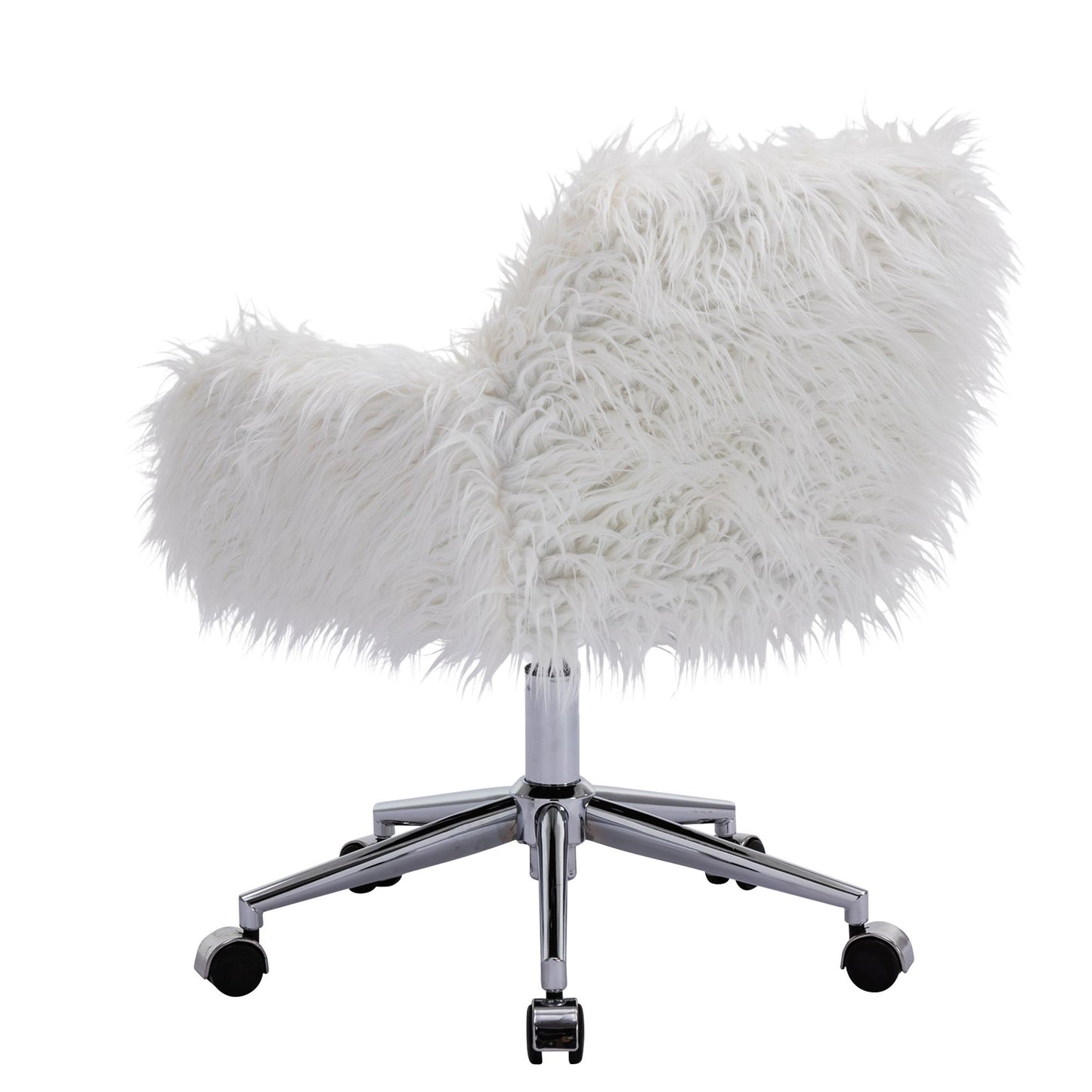 Modern Faux Fur Home Office Chair and Makeup Vanity Chair