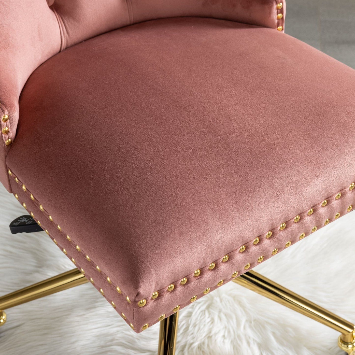 Velvet Upholstered Tufted Button Home Office Chair