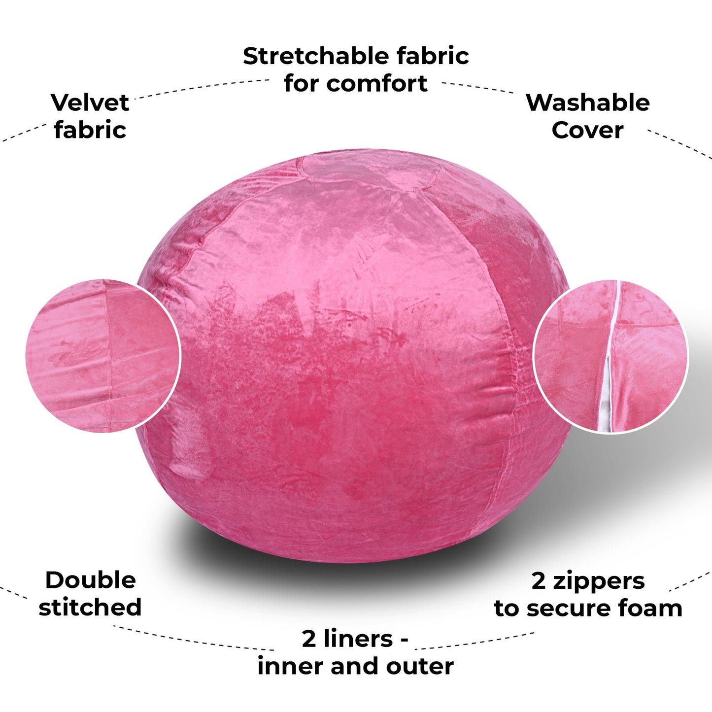 Minky Velvet Bean Bag Chair