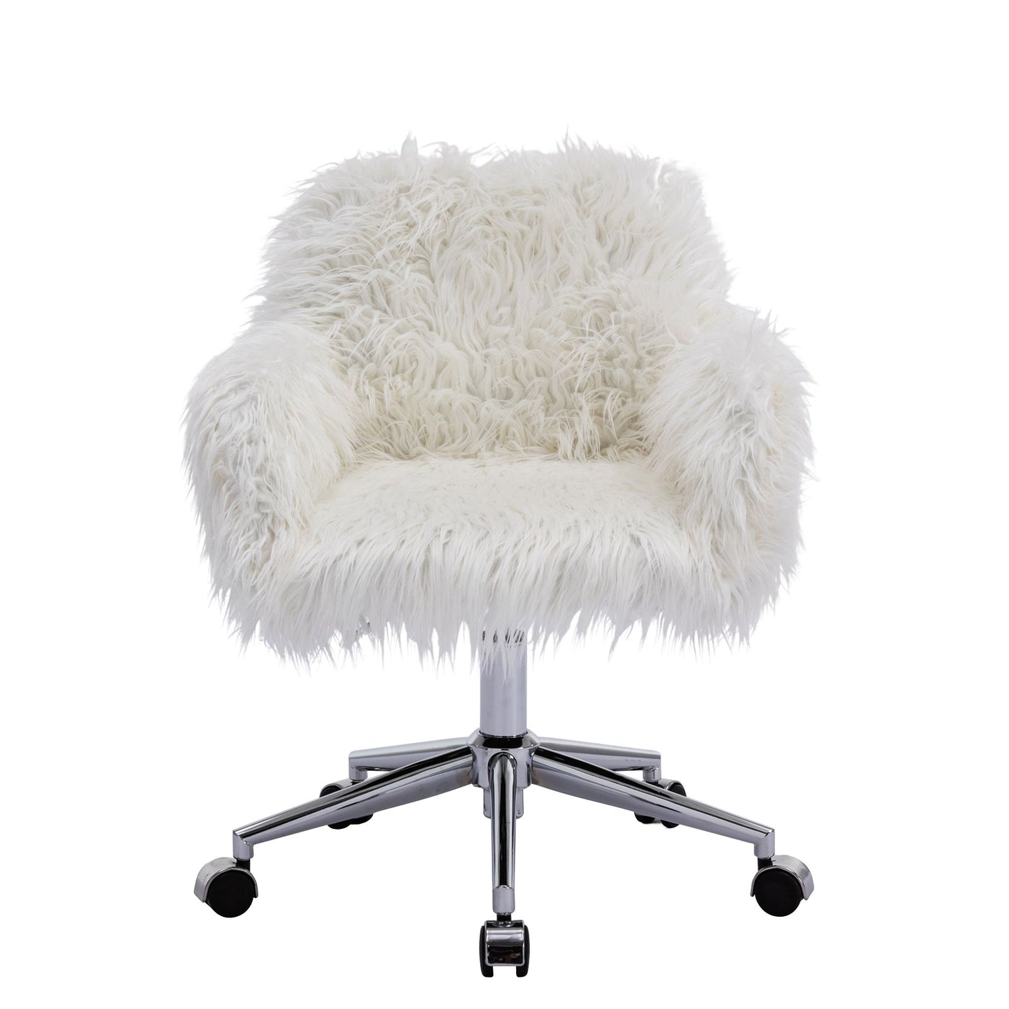 Modern Faux Fur Home Office Chair and Makeup Vanity Chair