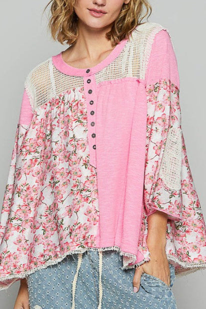 Washed Petals Crochet Blouse