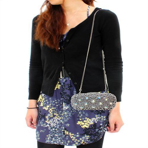 Imitation Rhodium White Metal Clutch with Top Grade Crystal