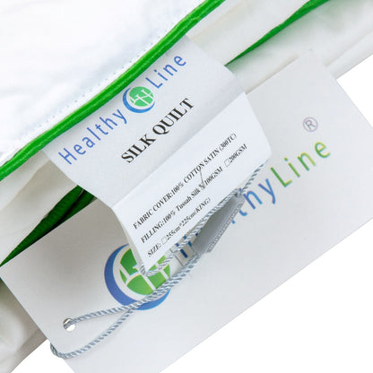 Lightweight All-Season Comforter, 100% Natural Long-Strand Silk Filled