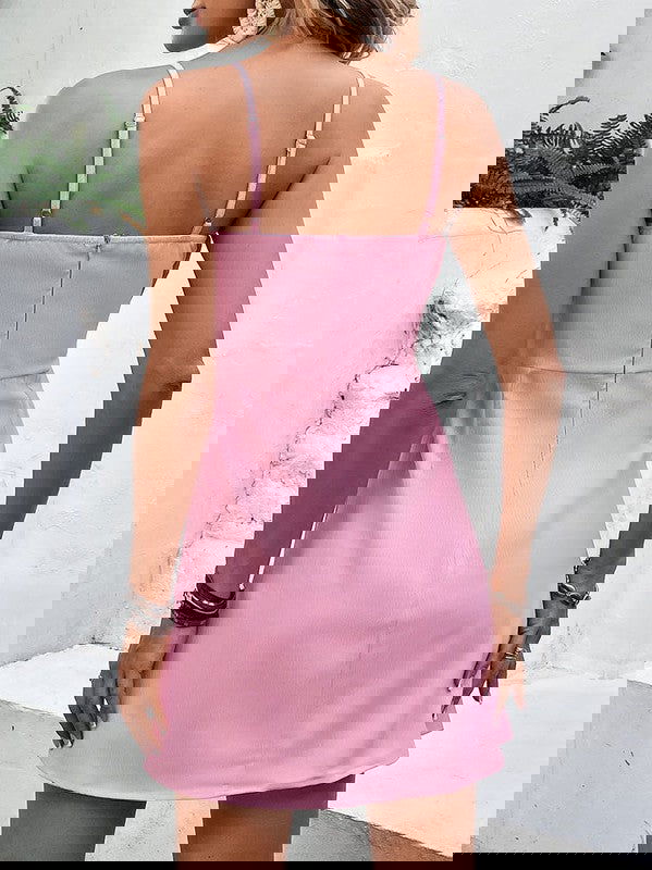 Bow Spaghetti Strap Dress - Aphrodite Wears Pink