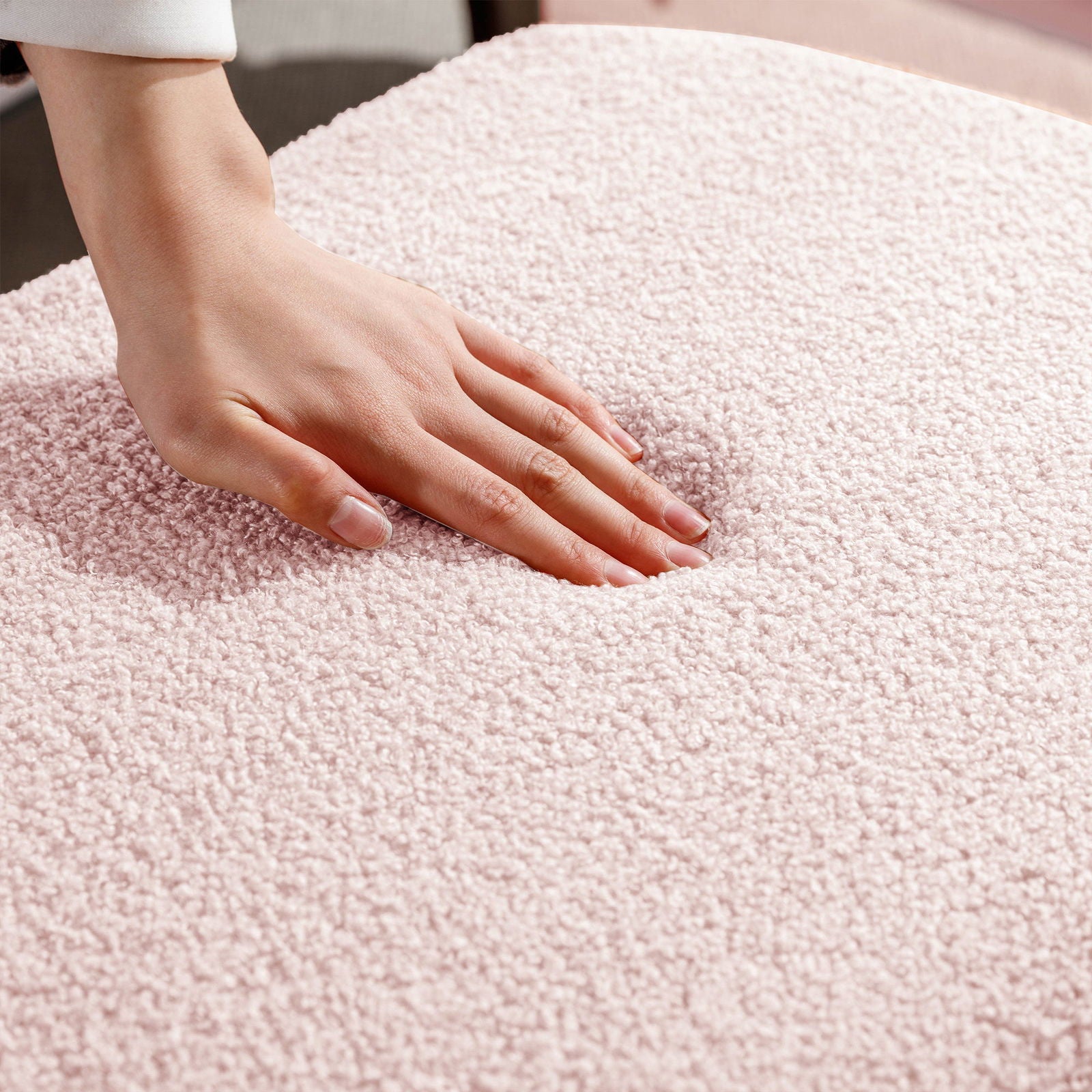 Faux Fur Pink Storage Bench With gold Legs - Aphrodite Wears Pink
