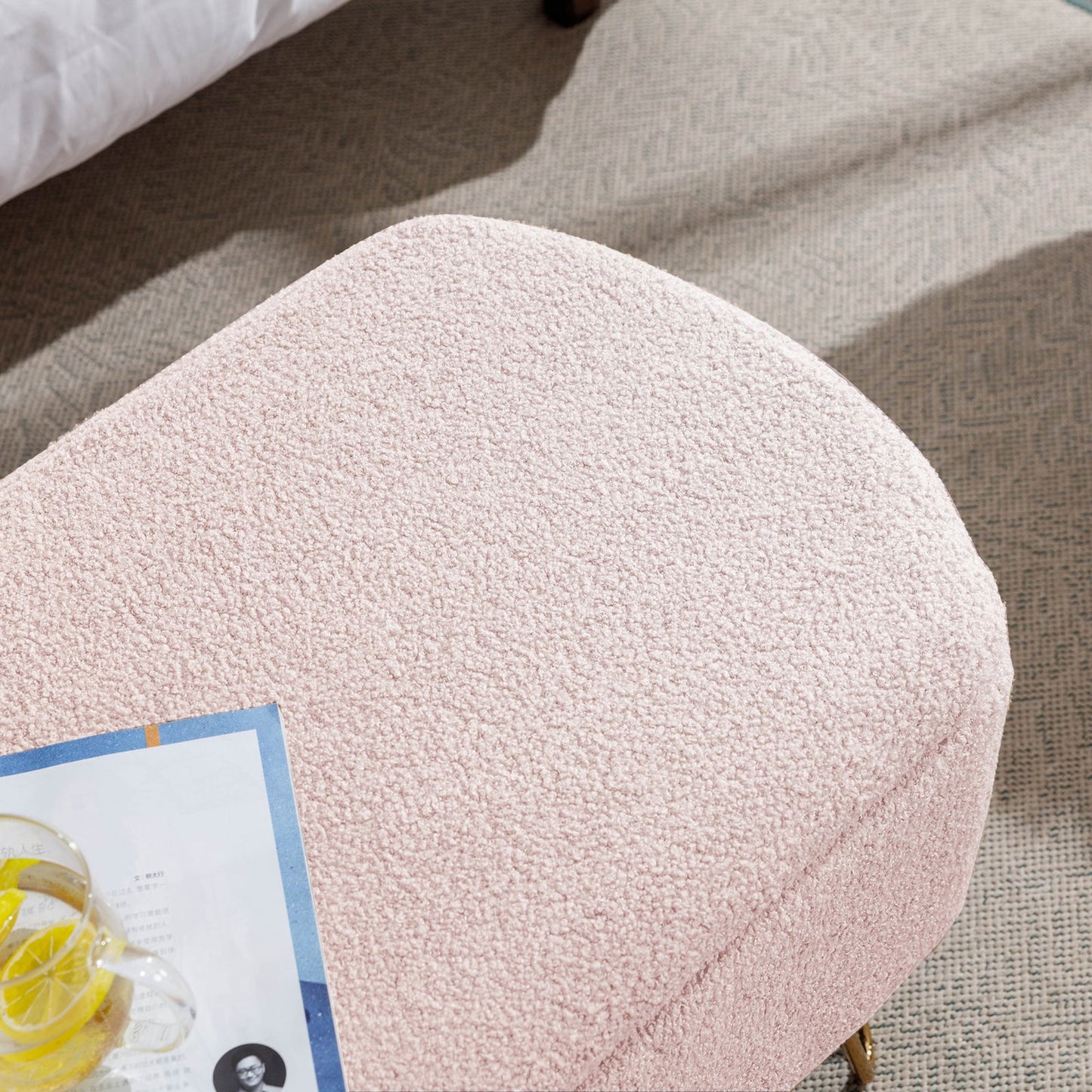Faux Fur Pink Storage Bench With gold Legs - Aphrodite Wears Pink