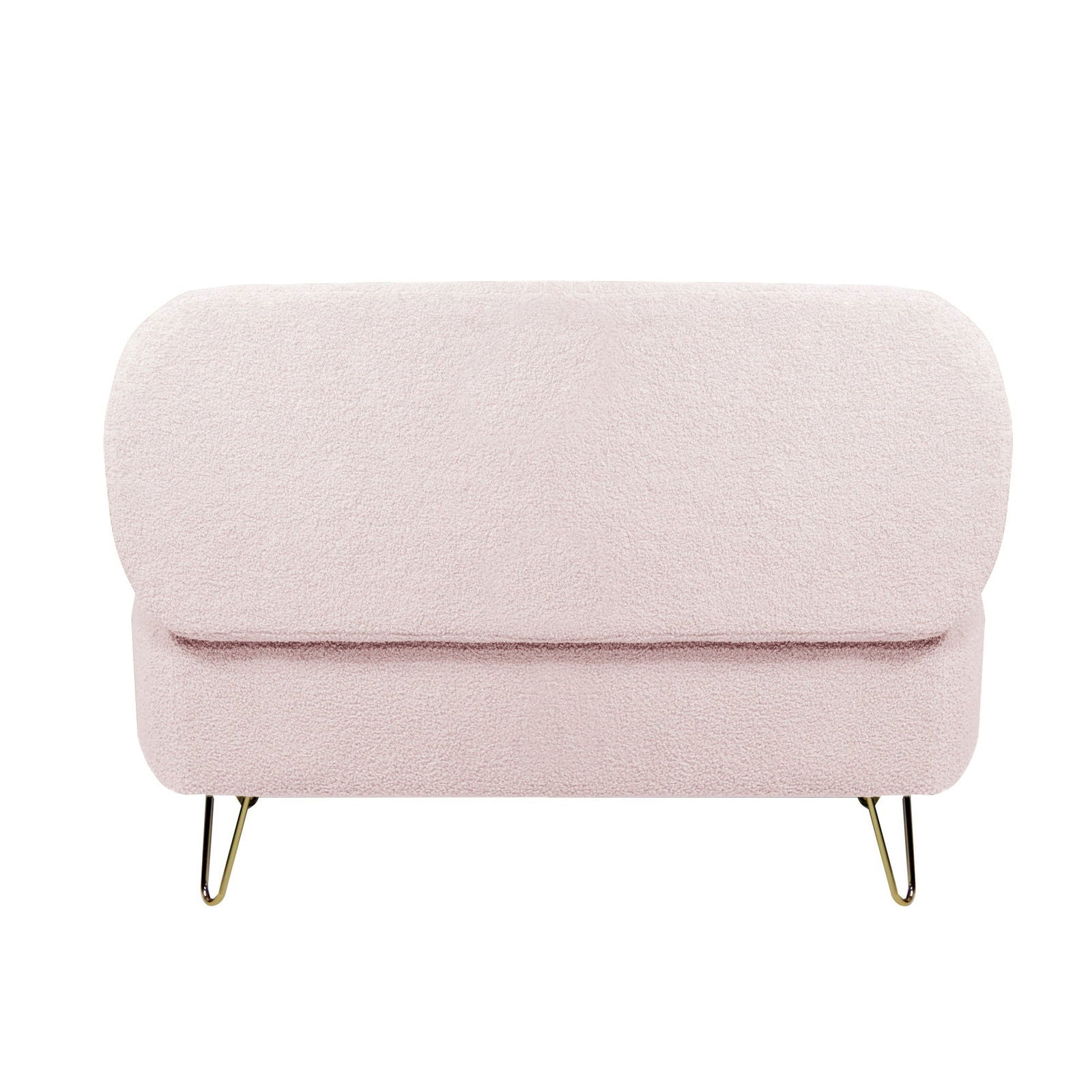 Faux Fur Pink Storage Bench With gold Legs - Aphrodite Wears Pink