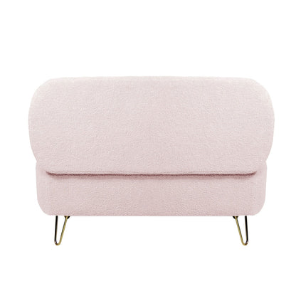 Faux Fur Pink Storage Bench With gold Legs - Aphrodite Wears Pink