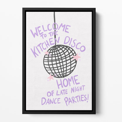 Disco Kitchen Floating Framed Canvas