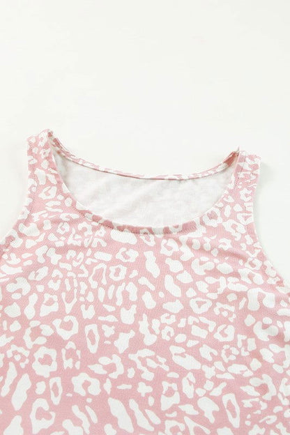 Leopard Sleeveless Maxi Dress in Dust Baby Pink - Aphrodite Wears Pink