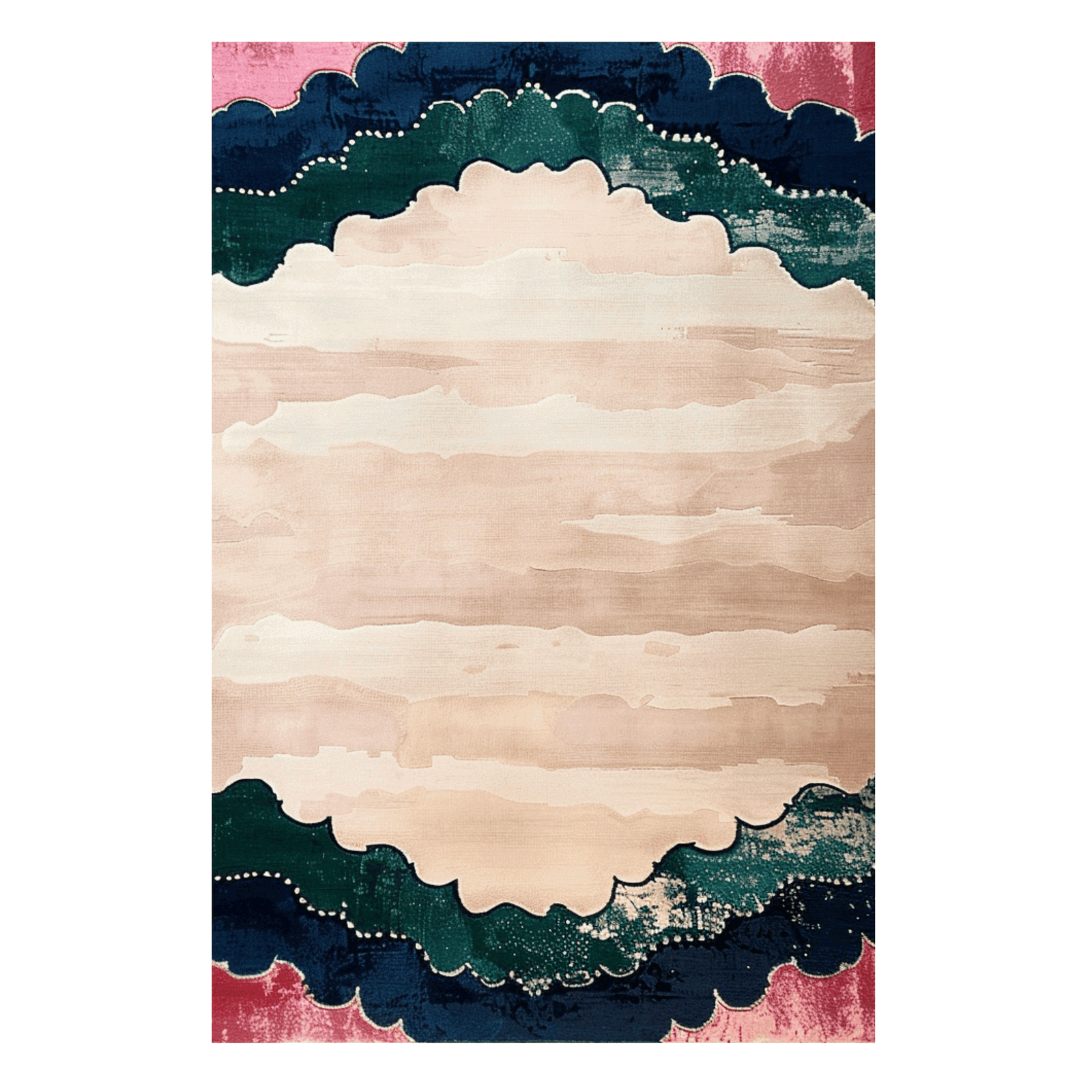 Scalloped Garden Hand Tufted Rug - Aphrodite Wears Pink