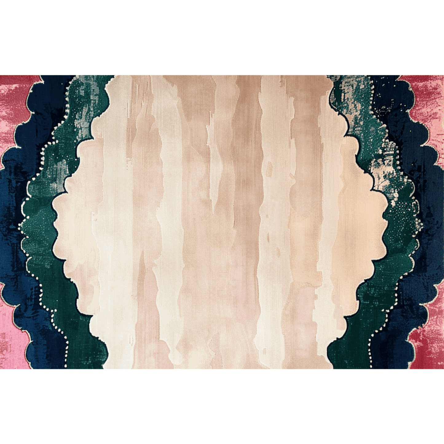 Scalloped Garden Hand Tufted Rug - Aphrodite Wears Pink