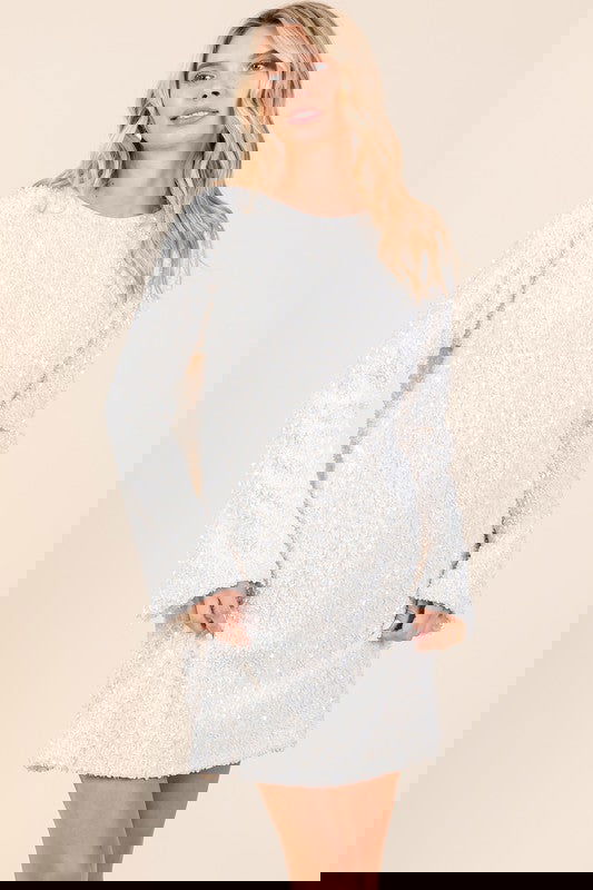 Sequin Cocktail Mini Dress - Aphrodite Wears Pink