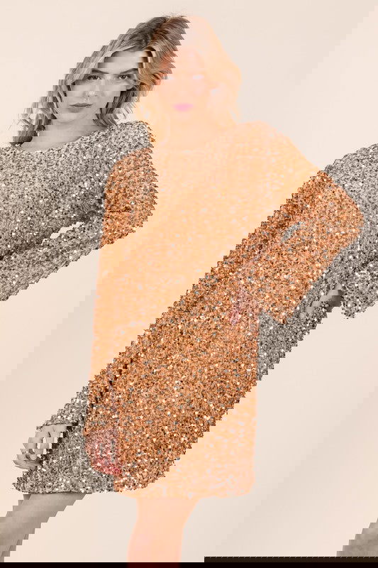 Sequin Cocktail Mini Dress - Aphrodite Wears Pink