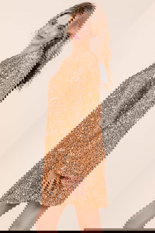Sequin Cocktail Mini Dress - Aphrodite Wears Pink