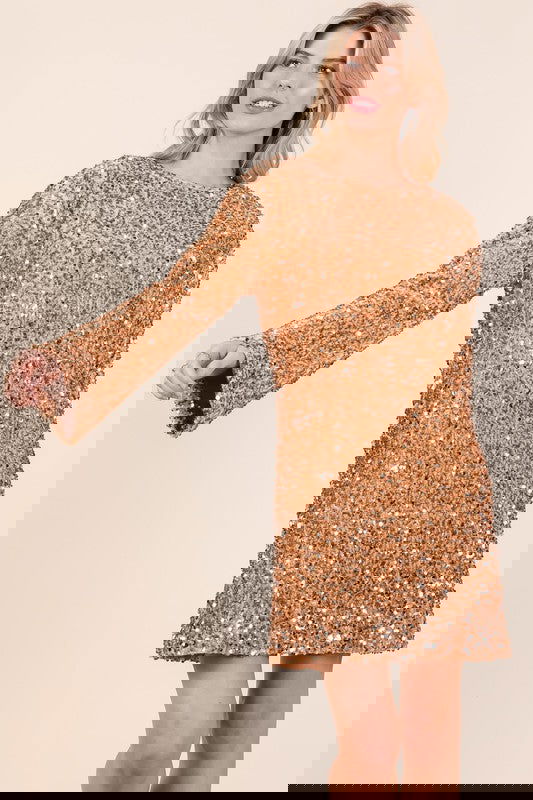Sequin Cocktail Mini Dress - Aphrodite Wears Pink