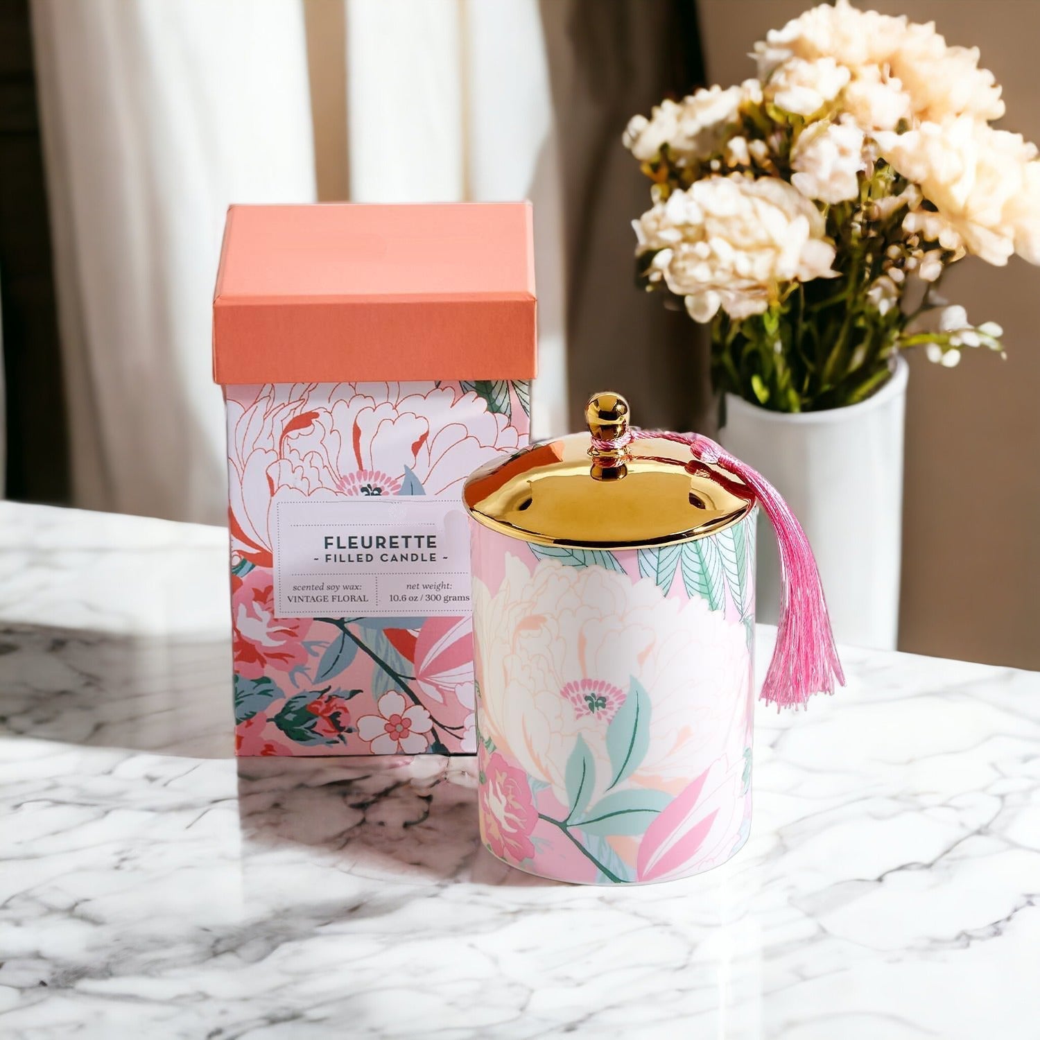 Vintage Floral Candle Set - Aphrodite Wears Pink