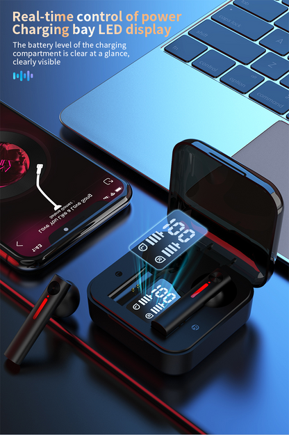 Bluetooth Earphones LED Wireless